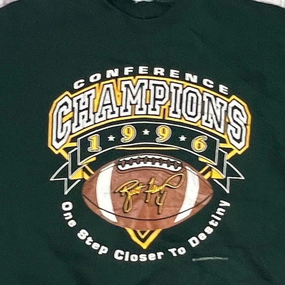 Vintage 90s Green Bay Packers Brett Favre NFL Football 1990s Sweatshirt - Picture 2 of 3